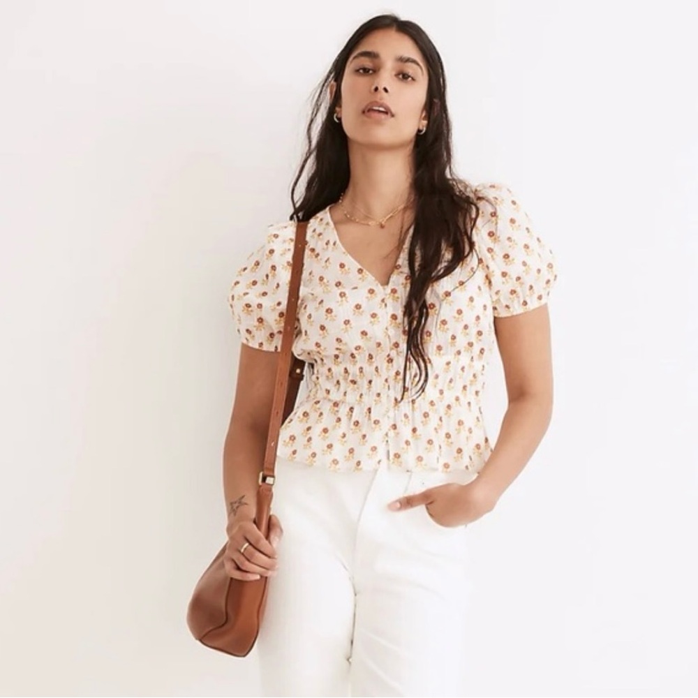 Madewell Sophia Floral Puff Sleeve Top